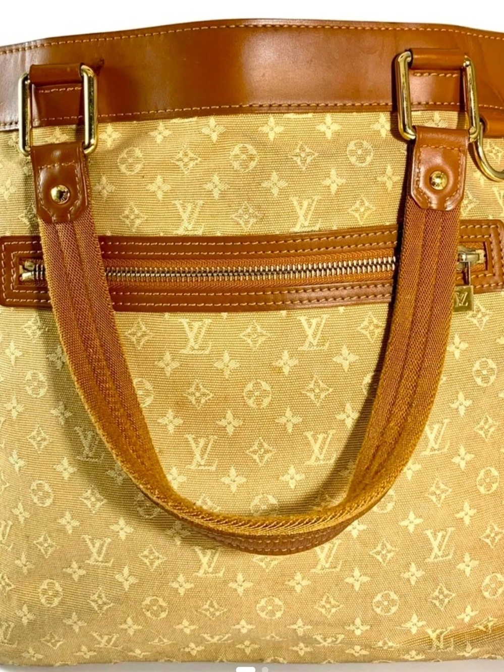 Louis Vuitton Beige and Brown Monogram Canvas Tote & Matching Wallet